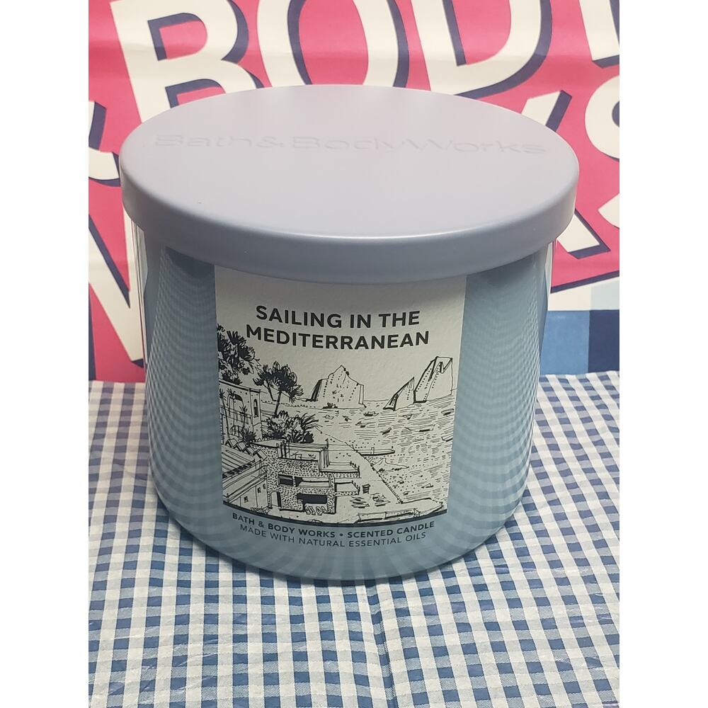 BBW Sailing In the Mediterranean Sea Salt & Sails Large 3 Wick Candle